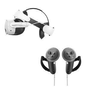 KIWI design G4 Pro Controller Grips Protector & H4 Boost Battery Head Strap Compatible with Meta Quest 3/3S, Accessories Accredited by Meta