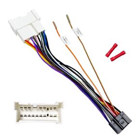 16Pin ISO Aftermarket Radio Harness Adapter for Hyundai 2008-2012 KIA 2009-2013 with 4Pin Adapter, 16Pin Android Car Stereo Wiring Harness with SWC Reverse Cable for Santa Fe Sonata Soul Rio Optima