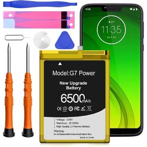 JK50 Battery for G Power 2022 2021, 6500mAh High Capacity Replacement Battery for G7 Power G 5G XT2213 with Repair Tools Kit