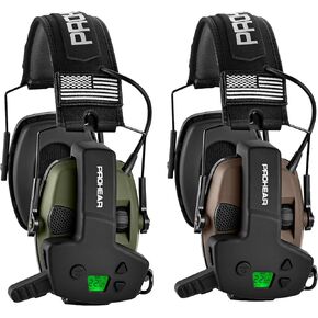 PROHEAR 2 Pack Electronic Ear Protection for Shooting with 4X Sound Amplification，2Pack RH08 Walkie Talkie for Howard Leight Impact Sport 066 Electronic Earmuffs