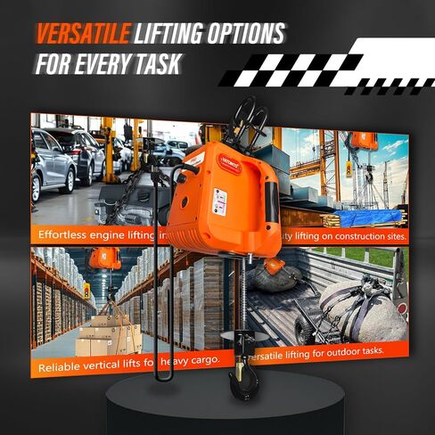 PRO Electric Hoist, 1600W 1,100lb Electric Winch with Single/Double Hooks, Dual Wireless Remote & Cable Remote, 110V/120V, 30ft Lifting Height for Garage, Warehouse, Factory, and Farm in Saudi Arabia