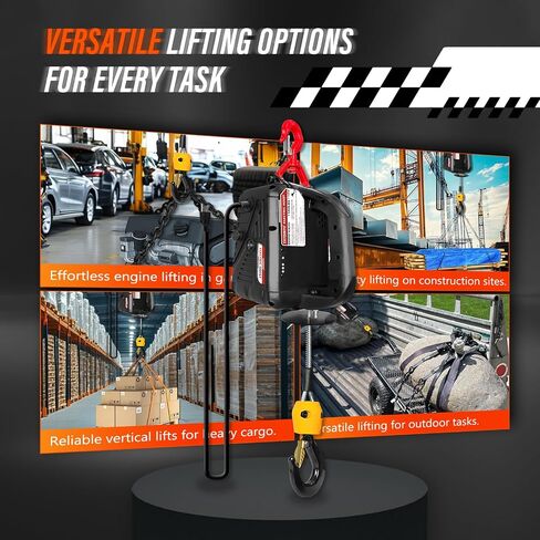 PRO Electric Hoist, 1600W 1,100lb Electric Winch with Single/Double Hooks, Dual Wireless Remote & Cable Remote, 110V/120V, 30ft Lifting Height for Garage, Warehouse, Factory, and Farm in Saudi Arabia