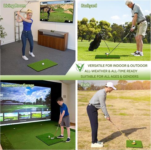 Upgraded 6-in-1 Golf Hitting Mat – MyVoice 5x4ft Thickened Golf Training Mat for Indoor & Outdoor Practice for Swing, Chipping, Driving, and Putting – Ideal Golf Training Equipment for All Golfers in Saudi Arabia
