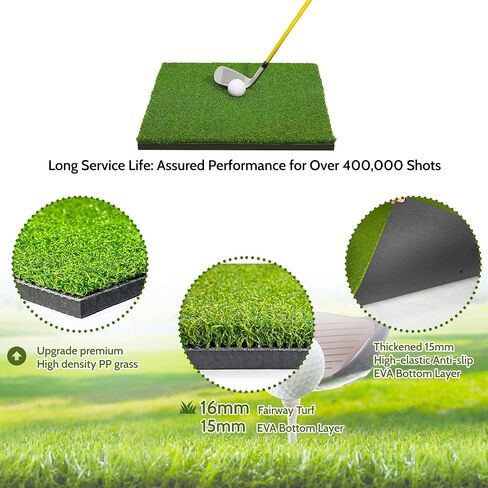 Upgraded 6-in-1 Golf Hitting Mat – MyVoice 5x4ft Thickened Golf Training Mat for Indoor & Outdoor Practice for Swing, Chipping, Driving, and Putting – Ideal Golf Training Equipment for All Golfers in Saudi Arabia