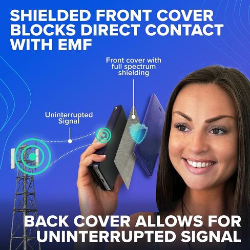 DefenderShield EMF Phone Case Blocker Compatible with iPhone 16 Pro - Full-Spectrum Anti Radiation Cell Phone Case to Reduce Wireless Signals & Battery Emissions - iPhone EMF Blocker (Black) in Saudi Arabia