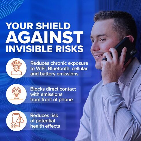 DefenderShield EMF Phone Case Blocker Compatible with iPhone 16 Pro - Full-Spectrum Anti Radiation Cell Phone Case to Reduce Wireless Signals & Battery Emissions - iPhone EMF Blocker (Black) in Saudi Arabia