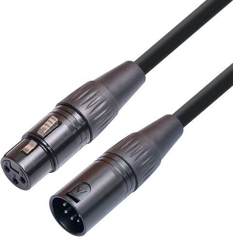 2-Pack 3Pin-XLR Female to 5Pin-XLR Male Audio Cable 1FT for Mixer, DMX Lightspeed, DMX Controller in Kuwait