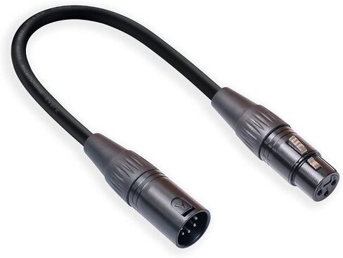 2-Pack 3Pin-XLR Female to 5Pin-XLR Male Audio Cable 1FT for Mixer, DMX Lightspeed, DMX Controller in Kuwait