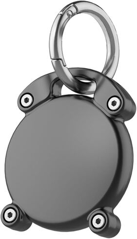 AirTag Keychain | Screw Full Cover Waterproof | Key Holder Durable ABS Full Coverage |Thick Round Buckle | Compact and Beautiful | Airtag Holder Suitable for 7 Major Scenarios | Black in Saudi Arabia