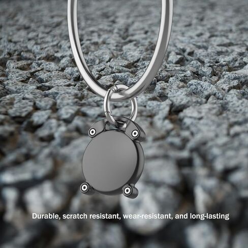 AirTag Keychain | Screw Full Cover Waterproof | Key Holder Durable ABS Full Coverage |Thick Round Buckle | Compact and Beautiful | Airtag Holder Suitable for 7 Major Scenarios | Black in Saudi Arabia