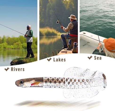 Fishing Lures, Set of 10 Realistic Shrimp Lures, Silver and Gold in Saudi Arabia