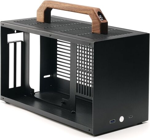 k49-bl mini itx case-8.3L عامل شكل صغير ، يدعم GPU حتى 300 مم ، وبرودة وحدة المعالجة المركزية حتى 69 مم ، و SFX PSU ، و USB 3.0 و Type-C الأمامية I/O ، تشمل اللوحة الجانبية الأكريليك ومقابض حمل in Kuwait