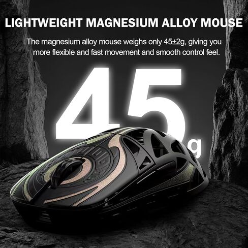 WLMOUSE Strider Magnesium Gaming Mouse 45g Superlight Magnesium Alloy Wireless Gaming Mouse, 125-8000Hz (Adjustable) Wireless Polling Rate, PAW 3950 HS Sensor, for PC/Laptop/Mac(Strider OM-Black) in Saudi Arabia