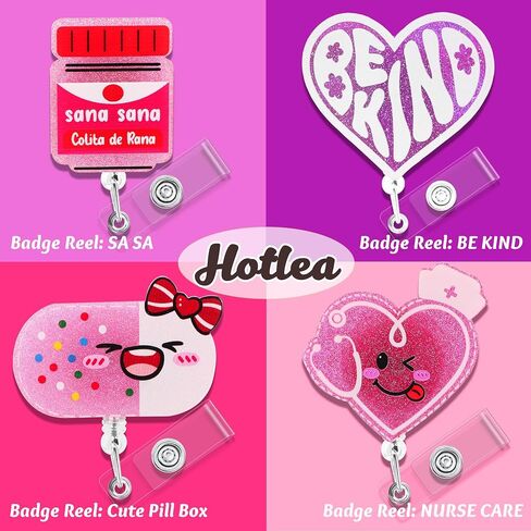 8 PCS Nurse Badge Reels Set Retractable ID Badge Holder with ID Clip Funny Nurses Doctors Medical Assistants Essentials for Work for NICU LN LPN CNA Mental Health in Kuwait