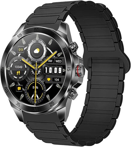 متوافق مع فرق الساعات الذكية Alphagear ، و Watch Silicone Sport Strap 22 مم مع تصميم حلقة منسوجة مع تصميم Alphagear Bravo II و Bravo XL و Raptor و Commander و Juliet Smartwatch in Kuwait
