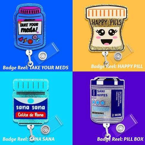 8 PCS Nurse Badge Reels Set Retractable ID Badge Holder with ID Clip Funny Nurses Doctors Medical Assistants Essentials for Work for NICU LN LPN CNA Mental Health in Kuwait