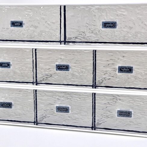 Desk Drawer Organizer, Water ripple Stackable Office Supplies Desk Organizer, Plastic Storage Drawer, Desk Grocery Organizer For Stationery/Office Supplies/School/Home (Black, 3 Compartments) in Kuwait