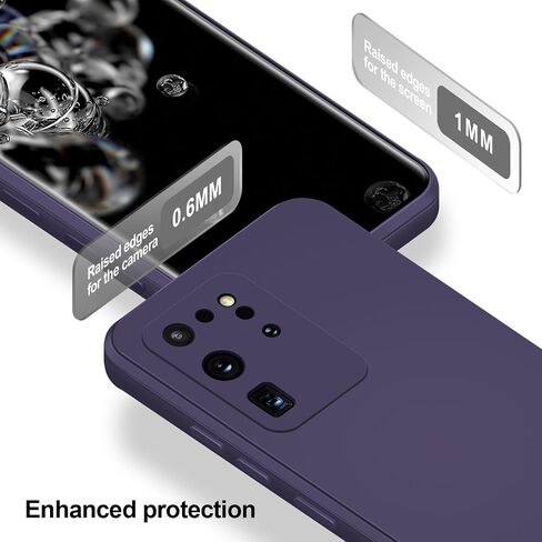 Case for Samsung Galaxy S20 Ultra, Soft Silicone Case with Upgraded Camera Protection, Shockproof Slim Case Cover with Anti-Scratch Microfiber Lining, Deep Purple in Kuwait
