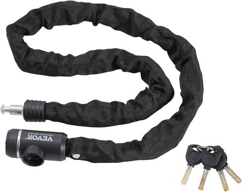 VEVOR Bike Chain Lock, 3.94 Ft Combination Bicycle Chain Lock with 4 Keys, Heavy Duty Anti-Theft High Security Bike Locks, Perfect for Bike, Motorcycle, Scooter, Bicycle, Door, Fence or Gate, 8mm in Saudi Arabia