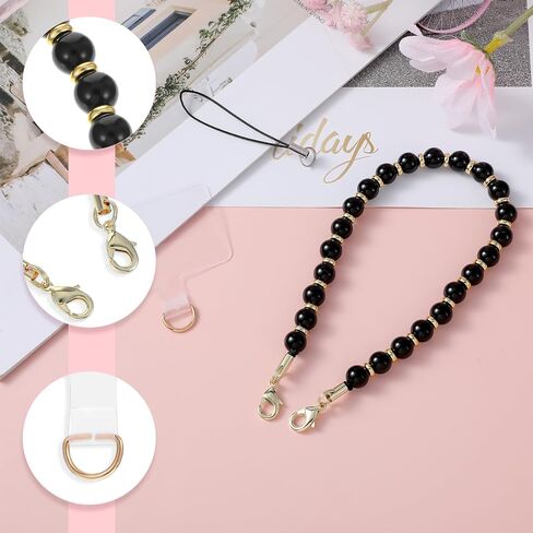 Lusofie Phone Charms Strap for Women Marble Beaded Phone Wrist Strap with Phone Tether Tab Cute Phone Bracelet Strap in Kuwait