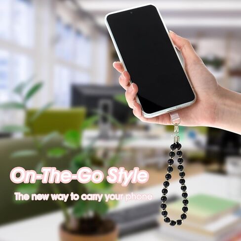 Lusofie Phone Charms Strap for Women Marble Beaded Phone Wrist Strap with Phone Tether Tab Cute Phone Bracelet Strap in Kuwait