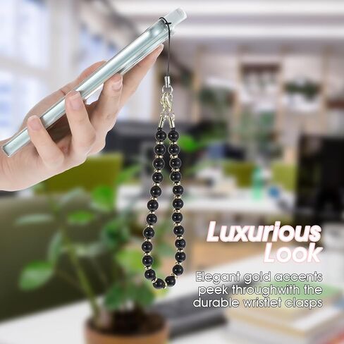 Lusofie Phone Charms Strap for Women Marble Beaded Phone Wrist Strap with Phone Tether Tab Cute Phone Bracelet Strap in Kuwait