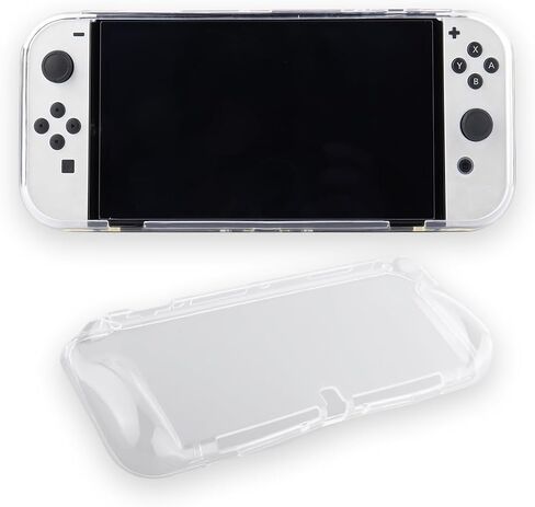 Protective Case for Nintendo Switch OLED, Unibody TPU Back Cover, Precision-Molded with Heat Dissipation, Anti-Slip/Scratch/Fingerprint, Ergonomic Grip, Lightweight Durable (Clear) in Kuwait