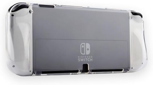 Protective Case for Nintendo Switch OLED, Unibody TPU Back Cover, Precision-Molded with Heat Dissipation, Anti-Slip/Scratch/Fingerprint, Ergonomic Grip, Lightweight Durable (Clear) in Kuwait