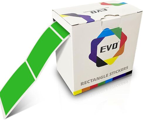 White Rectangle Sticker Labels 3×2 Inch Vinyl Stickers Color Coding Name Tags Roll Removable Waterproof 300 per Dispenser Box in Kuwait