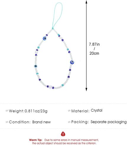 POYAMUSE Beaded Evil Eye Phone Charm Bracelet, Geometric Resin Flower Design Anti-Loss Wrist Strap, Stylish Protection Amulet and Trendy Beaded Hand Chain for Men and Women in Saudi Arabia