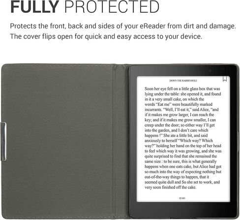 حافظة kwmobile متوافقة مع Kobo Aura ONE - غطاء القارئ الإلكتروني من جلد البولي يوريثان والقماش - فحمي/أسود in Kuwait