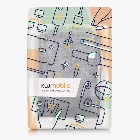 حافظة kwmobile متوافقة مع Kobo Aura ONE - غطاء القارئ الإلكتروني من جلد البولي يوريثان والقماش - فحمي/أسود in Kuwait