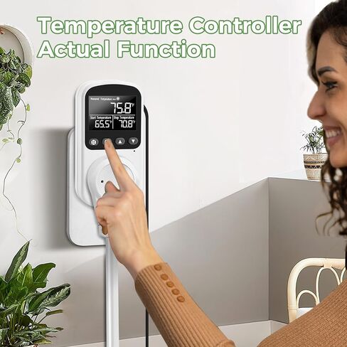 Diymore Digital Thermostat Temperature Controller Outlet,Plug in Thermostat for Heater 1800W, Heating/Cooling Mode, Timer, 15A /120V,104℉~210℉ for Reptile Thermostat in Saudi Arabia