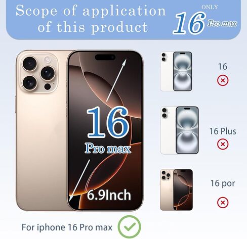 16 Pro max Back Glass Replacement with Metal Camera Frame &Magnet for iPhone 16 Pro max (6.9-inch) & Includes Replacement Tools in Kuwait