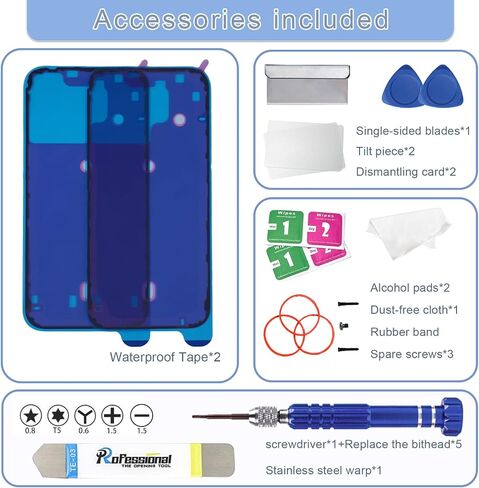 16 Pro max Back Glass Replacement with Metal Camera Frame &Magnet for iPhone 16 Pro max (6.9-inch) & Includes Replacement Tools in Kuwait