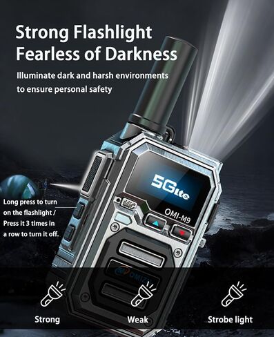M9 Walkie Talkie with SIM Card Unlimited Range Worldwide Available PoC Two Way Radios Long Range 6800mAh Battery AES256 Encryption Zinc Alloy IP54 Noise Reduction Type-C Charging 2 Pack in Kuwait