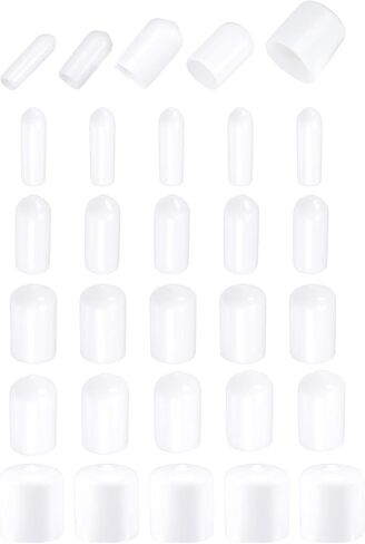 DMiotech 25 Pack 1/8" 1/4" 1/2" 3/4" 15/16" ID Black Screw Thread Protectors Rubber End Caps Bolt Covers for Screw Bolt Furniture Pipe in Saudi Arabia
