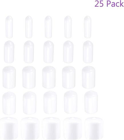 DMiotech 25 Pack 1/8" 1/4" 1/2" 3/4" 15/16" ID Black Screw Thread Protectors Rubber End Caps Bolt Covers for Screw Bolt Furniture Pipe in Saudi Arabia