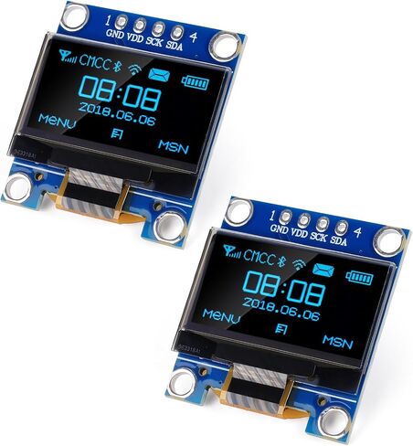 0.96 Inch OLED Display Module 12864 LCD Screen 128x64 IIC I2C OLED Board SSD1315 Driver for Arduino Raspberry Pi Pico RAK WisBlock Meshtastic (2Pcs Blue) in Saudi Arabia