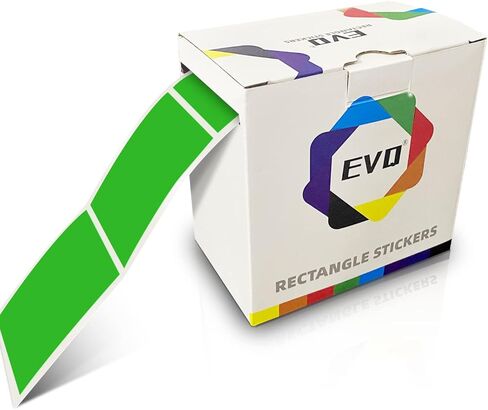 Red Rectangle Sticker Labels 3×2 Inch Vinyl Stickers Color Coding Name Tags Roll Removable Waterproof 300 per Dispenser Box in Kuwait