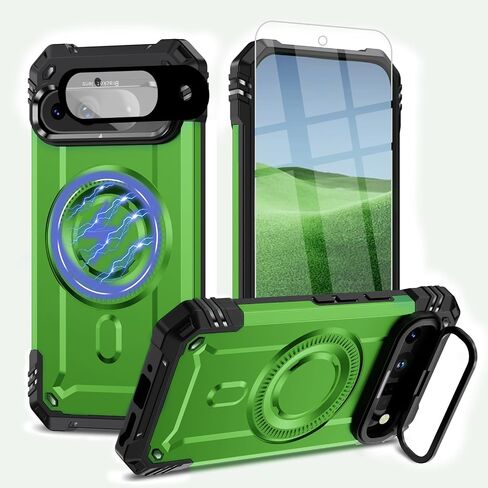 for Google Pixel 9 Pro XL Case [15 FT Military Grade Drop Protection] with Screen Protector & Lens Protector Heavy-Duty Shockproof Kickstand Case for Pixel 9 Pro XL (Dark Blue) in Kuwait