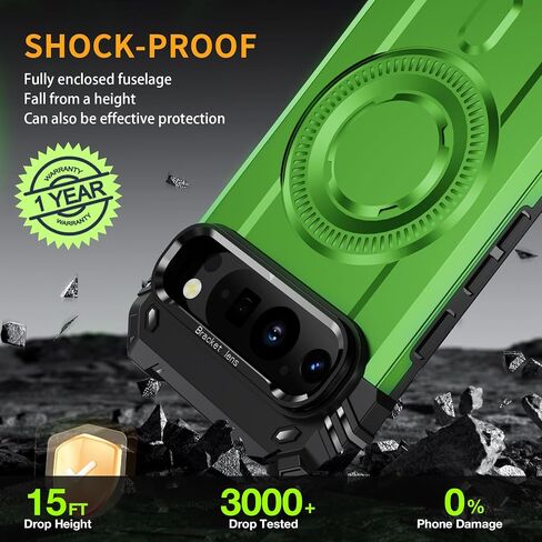 for Google Pixel 9 Pro XL Case [15 FT Military Grade Drop Protection] with Screen Protector & Lens Protector Heavy-Duty Shockproof Kickstand Case for Pixel 9 Pro XL (Dark Blue) in Kuwait