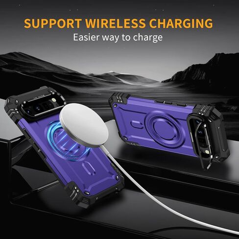 for Google Pixel 9 Pro XL Case [15 FT Military Grade Drop Protection] with Screen Protector & Lens Protector Heavy-Duty Shockproof Kickstand Case for Pixel 9 Pro XL (Dark Blue) in Kuwait