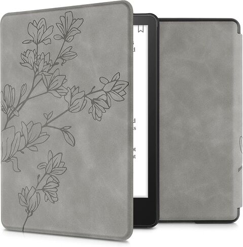 kwmobile Cover Compatible with Amazon Kindle Paperwhite (2024)/Colorsoft Cover - eReader Case - Meow Cat Grey/Black in Saudi Arabia