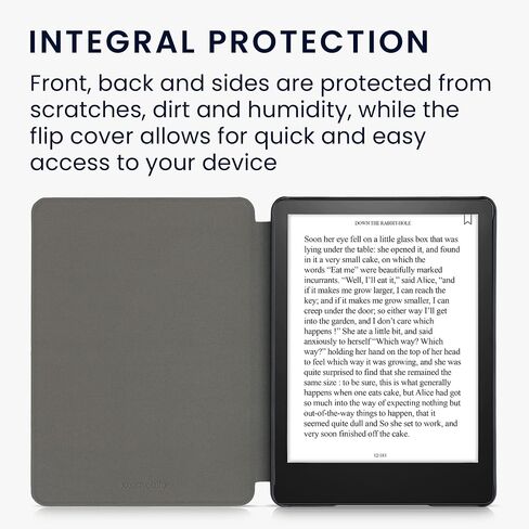 kwmobile Cover Compatible with Amazon Kindle Paperwhite (2024)/Colorsoft Cover - eReader Case - Meow Cat Grey/Black in Saudi Arabia