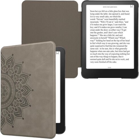 kwmobile Cover Compatible with Amazon Kindle Paperwhite (2024)/Colorsoft Cover - eReader Case - Meow Cat Grey/Black in Saudi Arabia