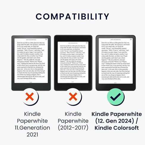 kwmobile Cover Compatible with Amazon Kindle Paperwhite (2024)/Colorsoft Cover - eReader Case - Meow Cat Grey/Black in Saudi Arabia