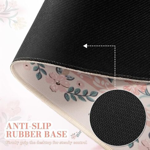 iCasso Pink Desk Mat, Desk Pad, Computer Mats for Desktop, Desk Matt, XXL Large Mouse Pad for Desk, Anti-Slip Big Mousepad with Stitched Edges, Keyboard Pad Mouse Mat for Computer(Pink Floral) in Kuwait