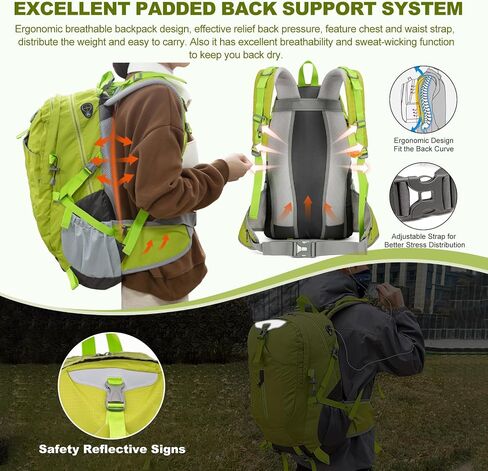 حقيبة تحمل على الظهر المشي لمسافات طويلة Long Keeper 40L مع غلاف الأمطار حقيبة ظهر تخييم خفيفة الوزن للرجال للرجال in Kuwait