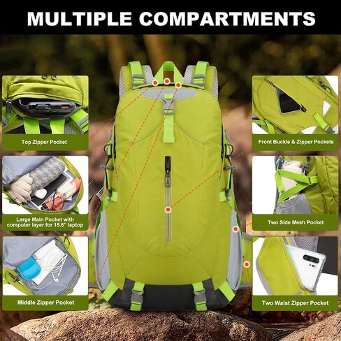 حقيبة تحمل على الظهر المشي لمسافات طويلة Long Keeper 40L مع غلاف الأمطار حقيبة ظهر تخييم خفيفة الوزن للرجال للرجال in Kuwait